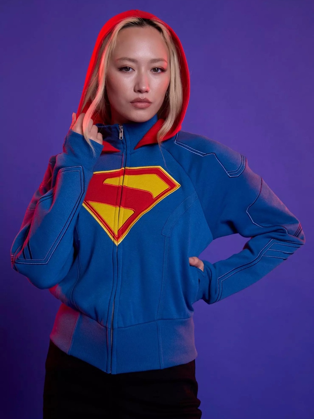 DC Comics Supergirl Shield Crop Hoodie Hot Topic Cosplay Costume